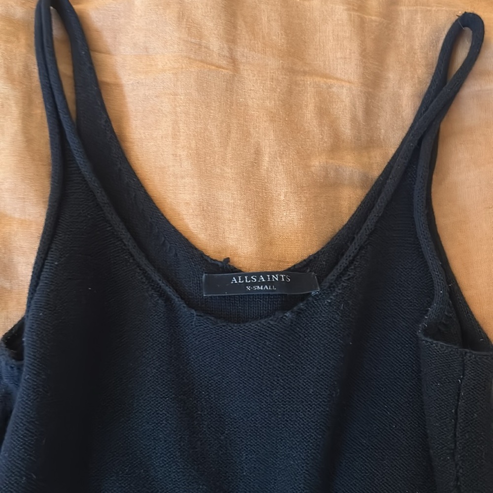 Black all saints knit midi dress
